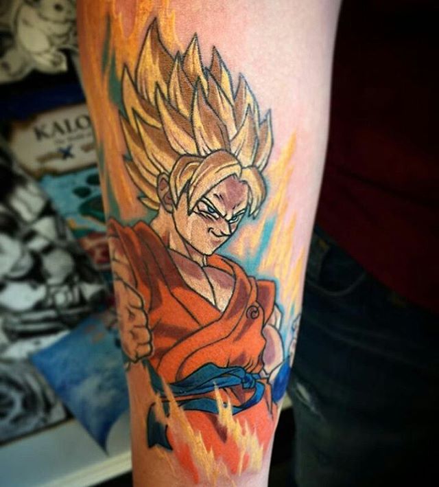 Super Saiyan Goku Anime Tattoo By Neil Tattoos