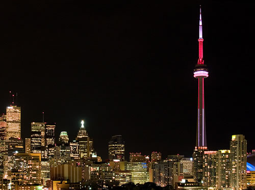 The CN Tower And Skyline At Night