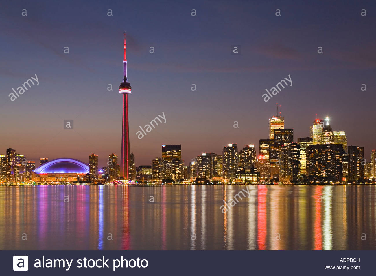 The CN Tower And Toronto Skyline During Night