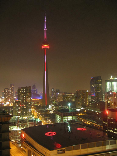 The CN Tower Illuminated During Night