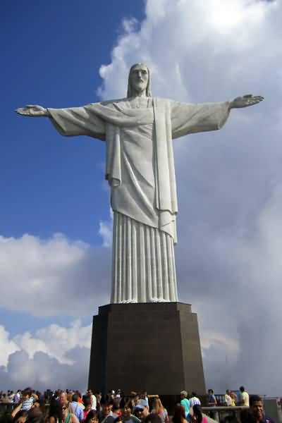 The Christ The Redeemer Statue View From Below On Corcovado Mountain