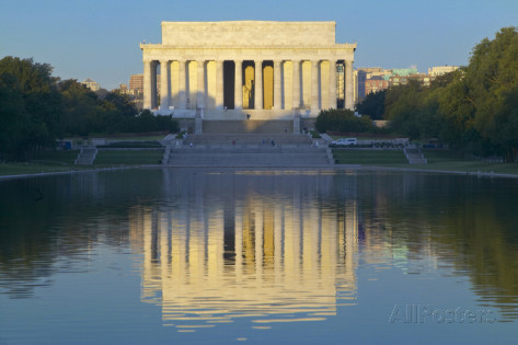 The Lincoln Memorial And Reflecting Pond At Sunrise In Washington DC