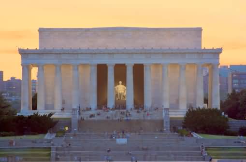 The Lincoln Memorial During Sunset