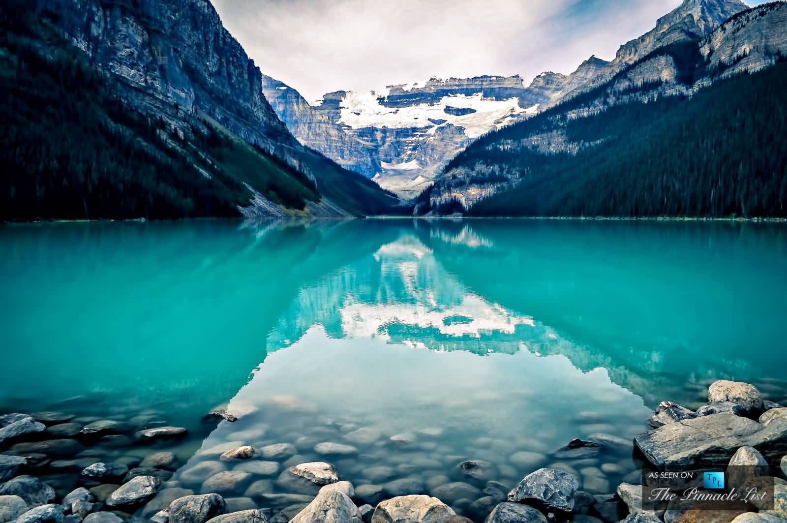 The Marvelous Crystal Blue Lake Louise At Banff National Park In Alberta, Canada