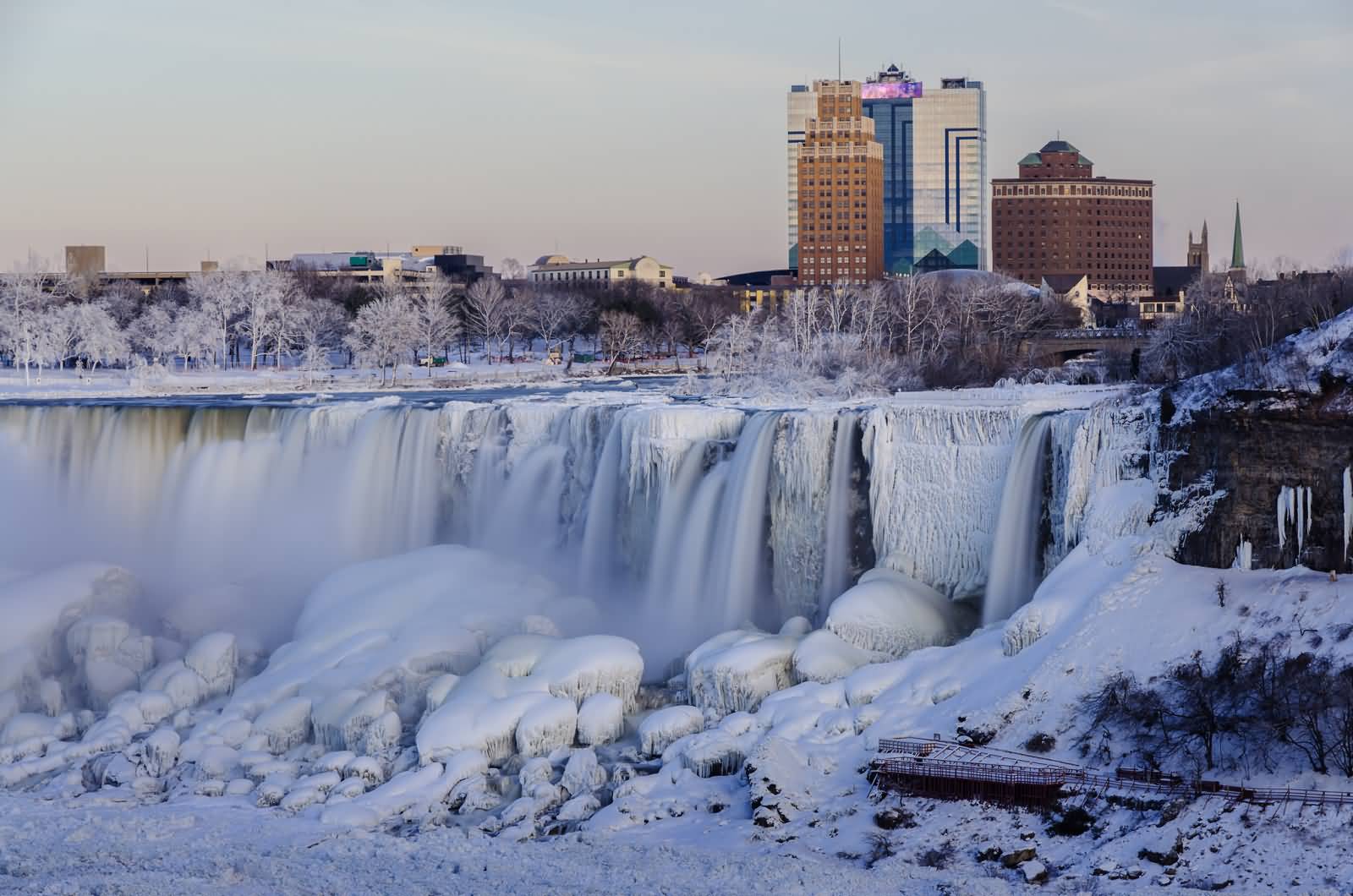 The Niagara Falls Frozen During Winter