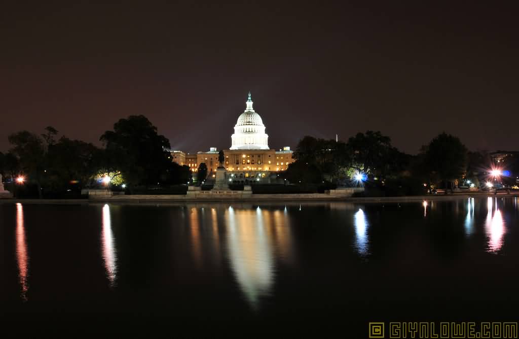 The United States Capitol Building At Night