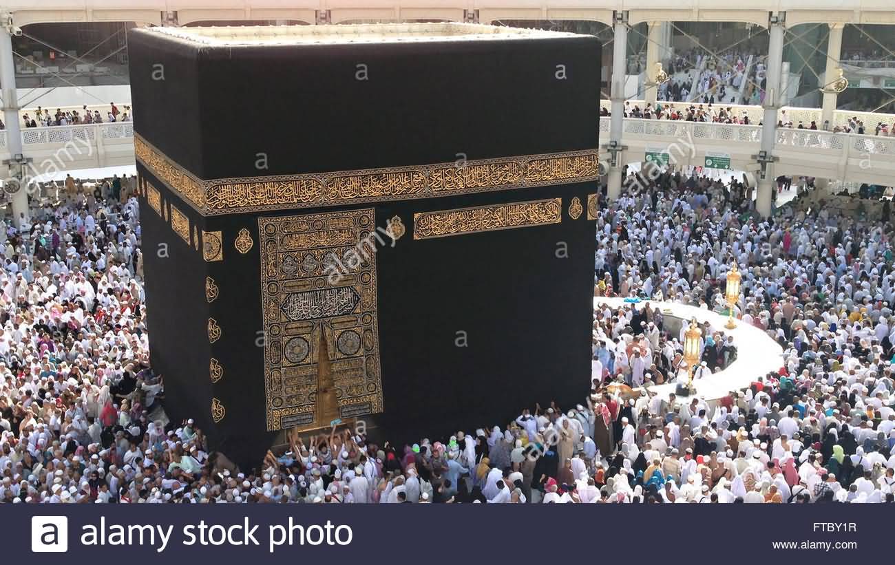 Thousands Of Muslim Hajj Pilgrims Circles The Kaaba At Al-Masjid al-Haram