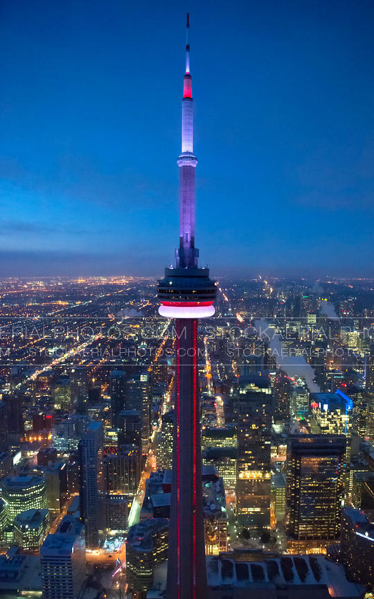 Toronto's CN Tower At Night