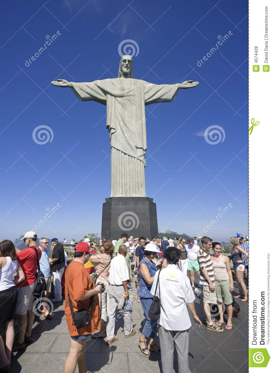 Tourists Near The Christ The Redeemer Statue