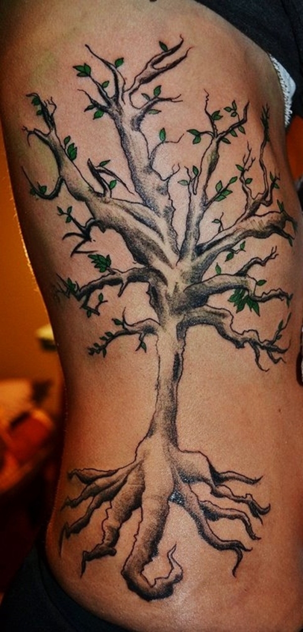 Tree Of Life Tattoo On Right Rib Cage