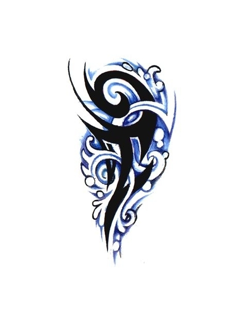 Tribal Design With Swirl On Water Tattoo Design