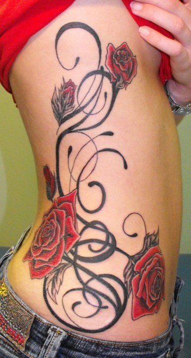 Rib Tattoos For Girls Roses