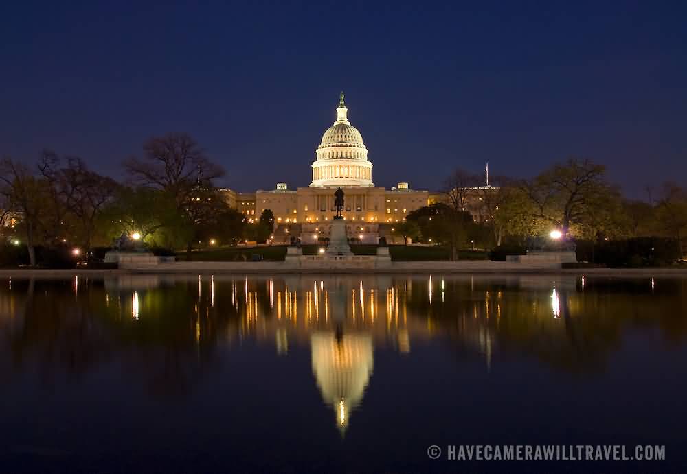 United States Capitol Building At Night