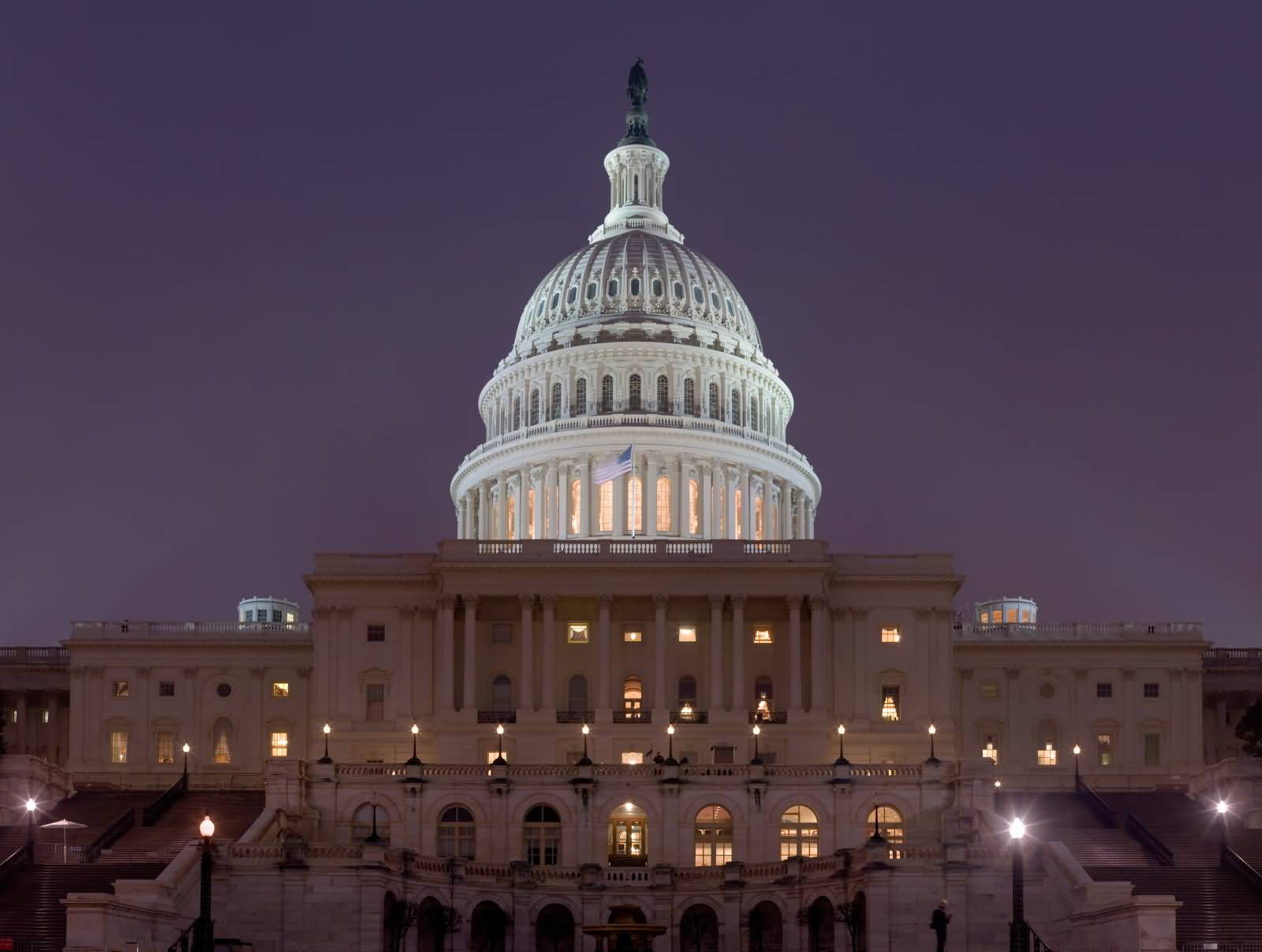 United States Capitol Building During Night