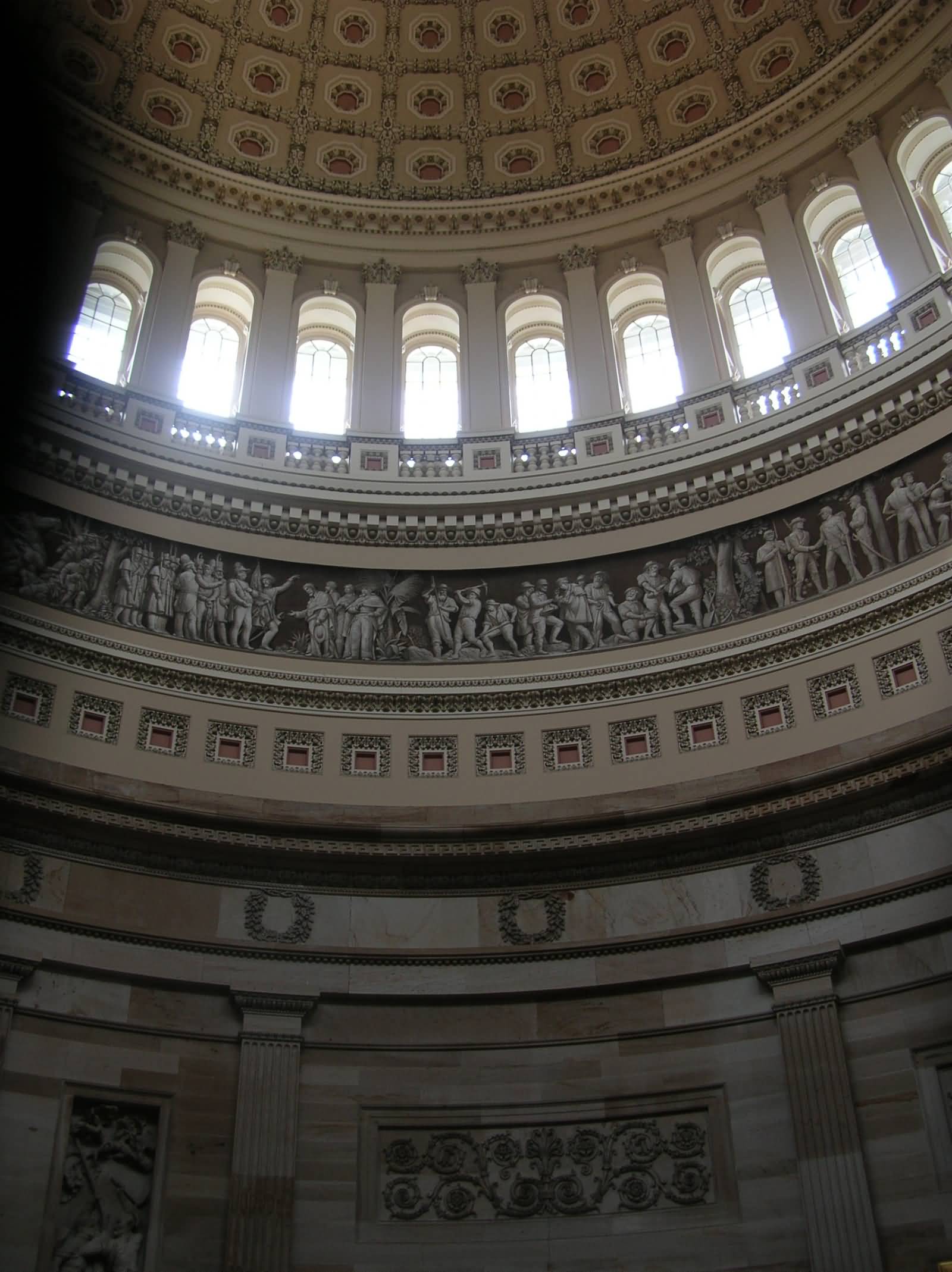 United States Capitol Dome And Wall Interior View