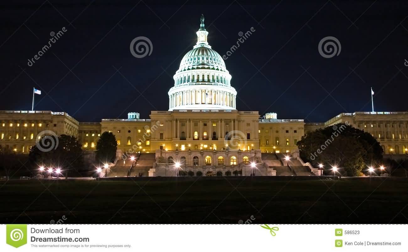 United States Capitol During Night Picture