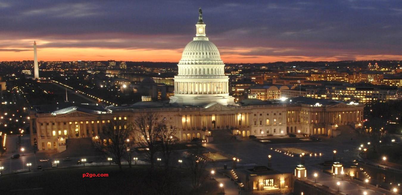 United States Capitol Illuminated At Night