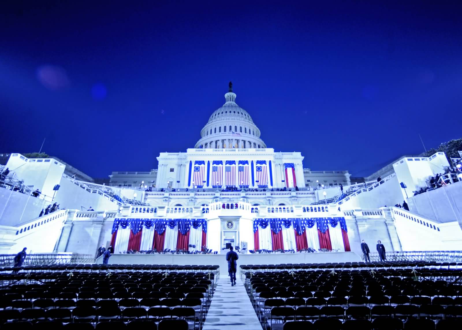 United States Capitol Inauguration Function At Night
