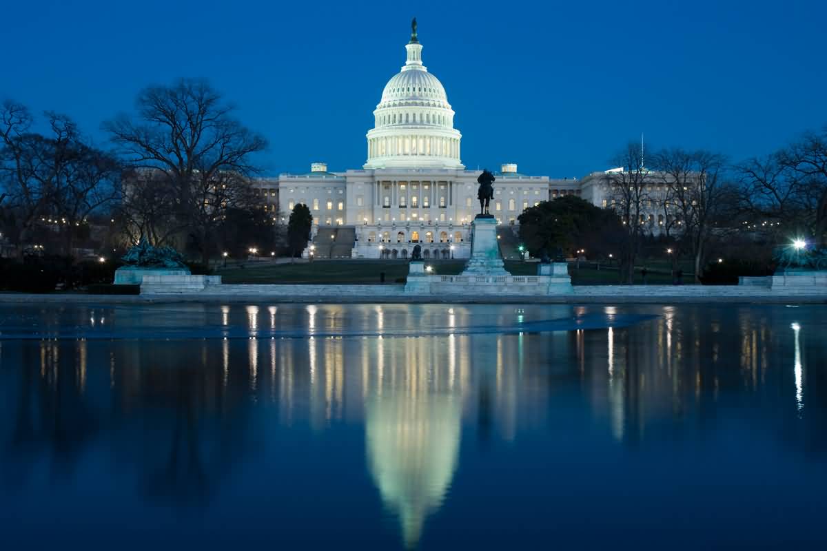 United States Capitol Looks Beautiful With Night Lights