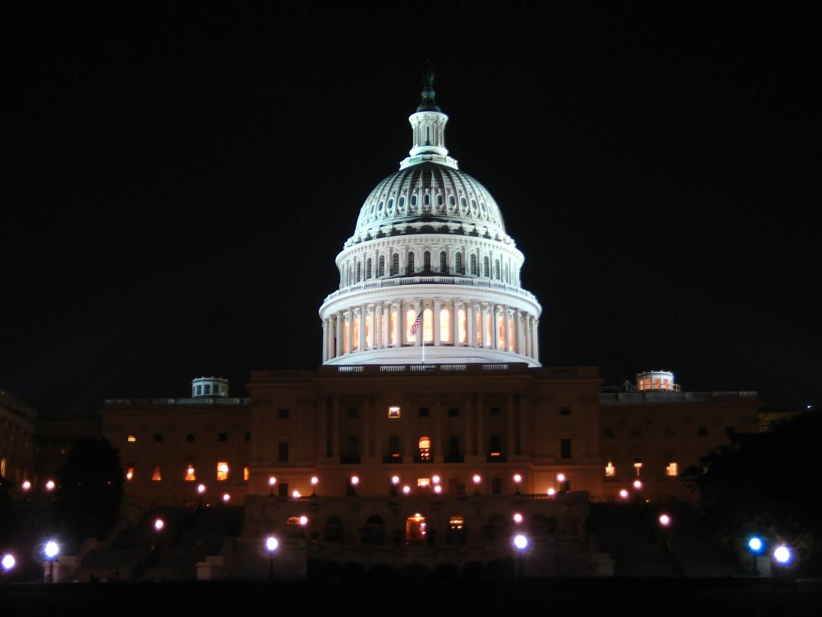 United States Capitol With Night Lights Picture
