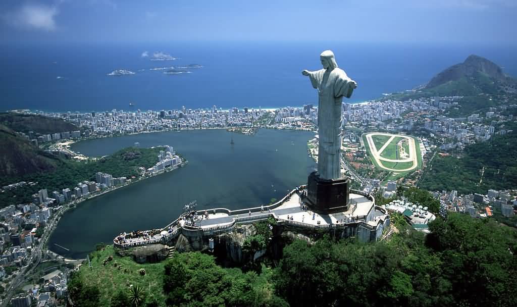 View Of Christ The Redeemer And Guanabara Bay In Brazil