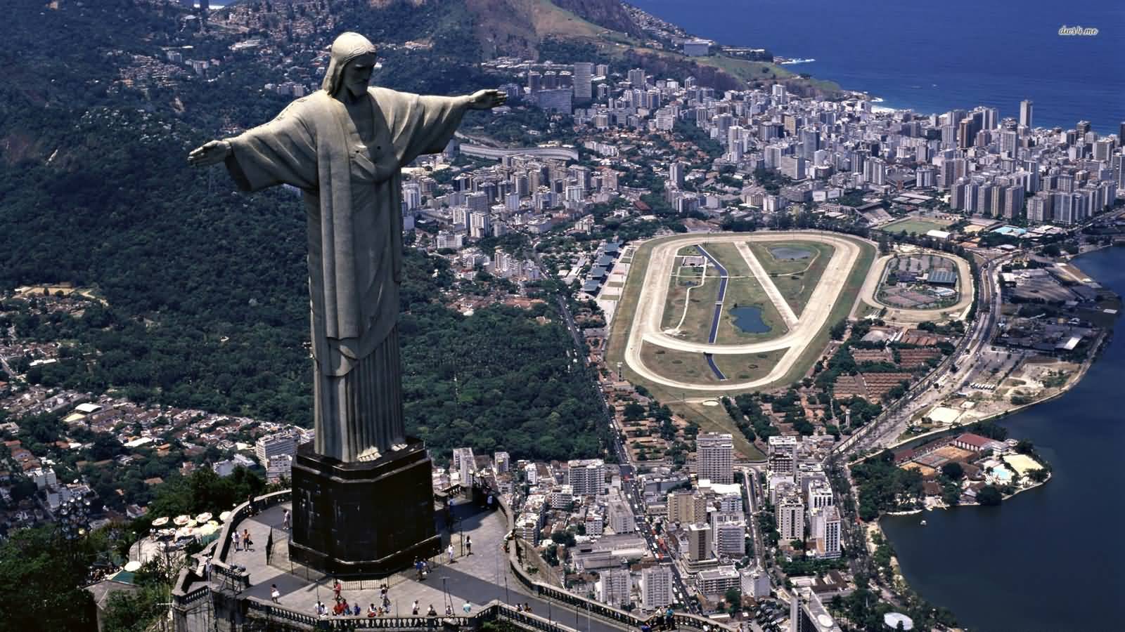 View Of Christ The Redeemer In Brazil