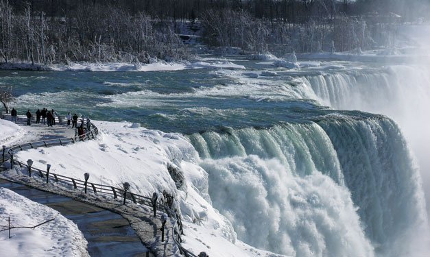 View Of Niagara Falls During Winter Season