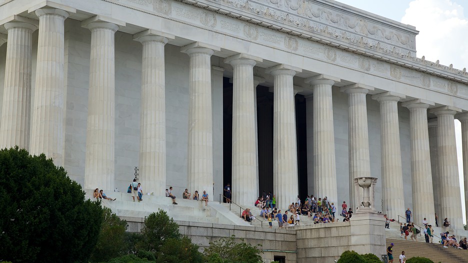 Visitors Outside The Lincoln Memorial At National Mall, Washington DC