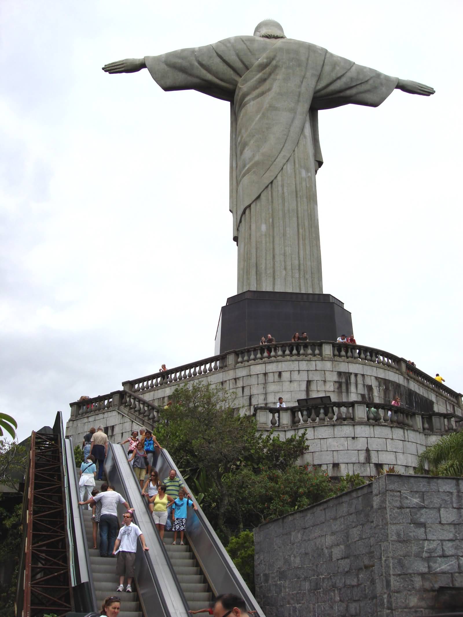 Visitors on Escalator To Visit The Christ the Redeemer