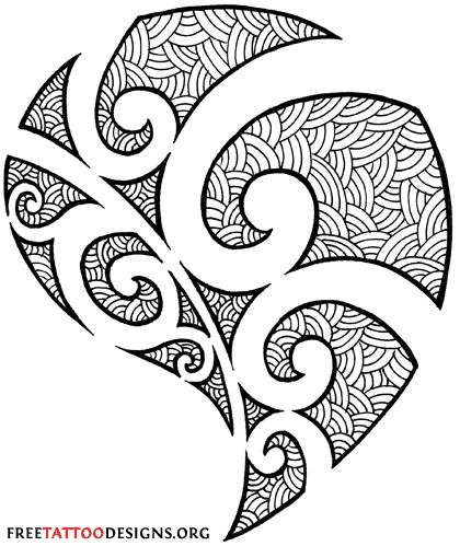 White Maori Tribal Tattoo Design