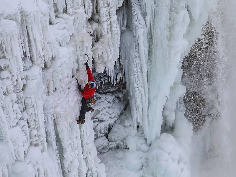 Will Gadd Climbing On Frozen Niagara Falls