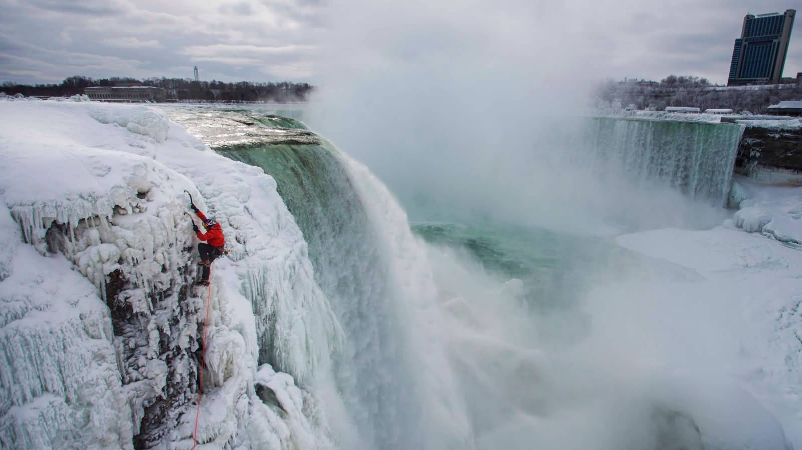 Will Gadd's Historic Climb Up Frozen Niagara Falls