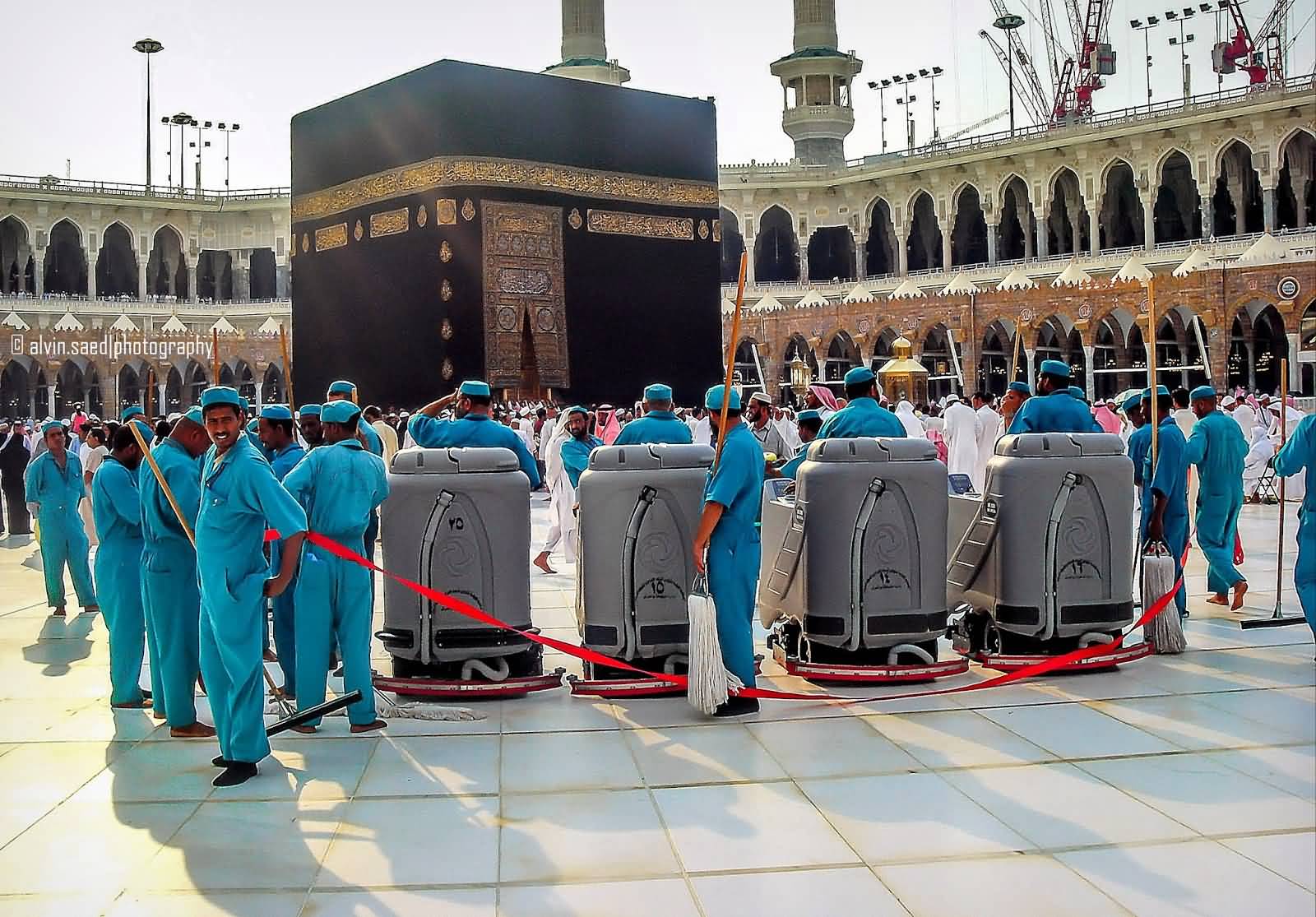 Workers Cleaning The Masjid al-Haram