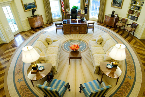 A View Of The Oval Office In The West Wing Of The White House