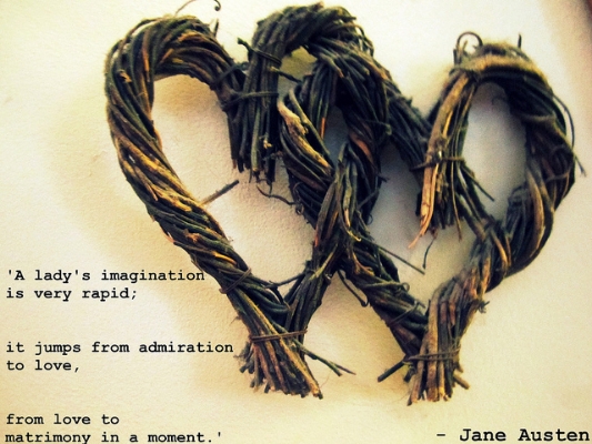 A lady's imagination is very rapid; it jumps from admiration to love, from love to matrimony in a moment - Jane Austen
