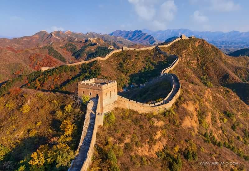 Adorable Aerial View Of The Great Wall Of China