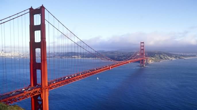 Aerial View Of Golden Gate Bridge In San Francisco