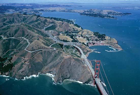 Aerial View Of Golden Gate Bridge