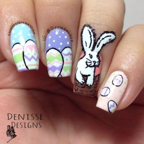 Amazing Easter Bunny Nail Art