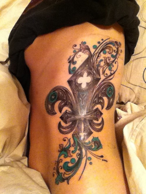 Amazing Fleur De Lis Tattoo