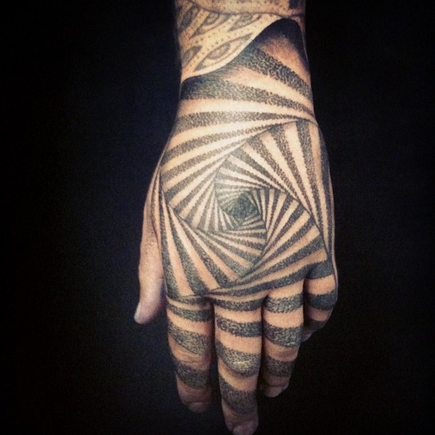 Amazing Hand Illusion Tattoo For Men