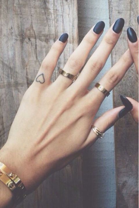 Amazing Small Heart Finger Tattoo Idea