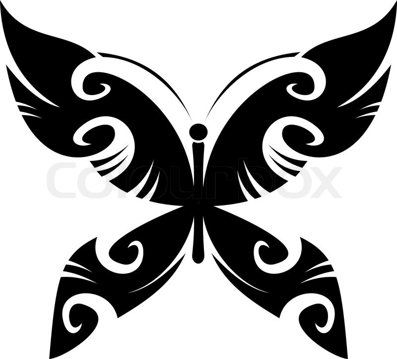 Amazing Tribal Style Butterfly Tattoo Design