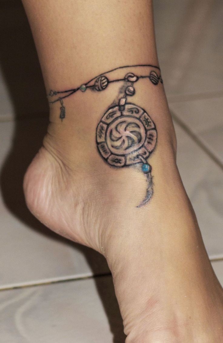 Ancient Russian Symbol Ankle Bracelet Tattoo