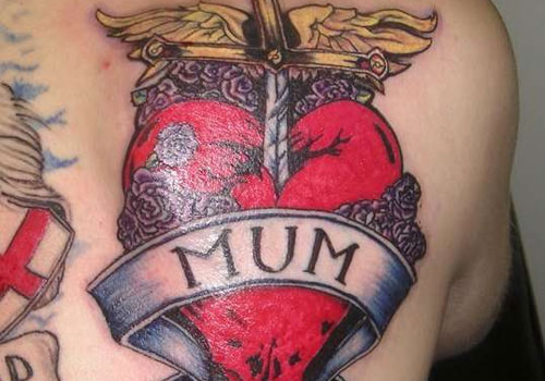 Angel Sword Memorial Tattoo For Mom
