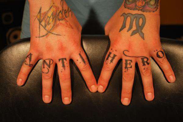 Anti Hero Knuckle Tattoo Ideas For Men