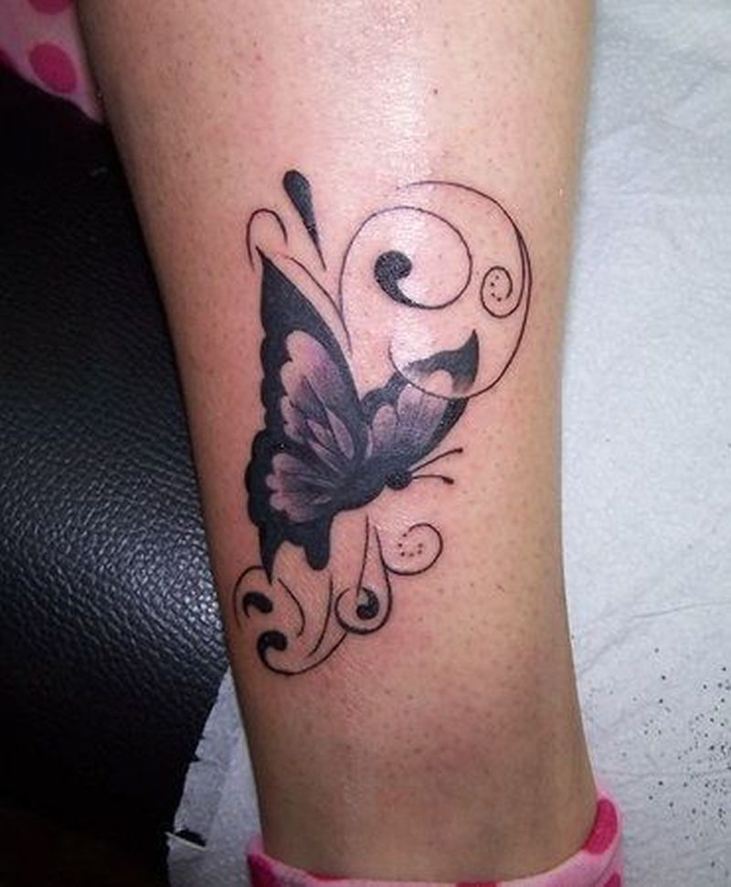 Attractive Butterfly Tattoo On Ankle
