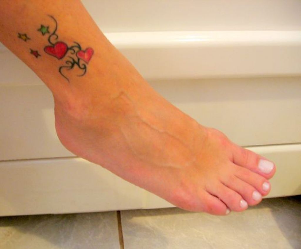 50 Heart Ankle Tattoos.