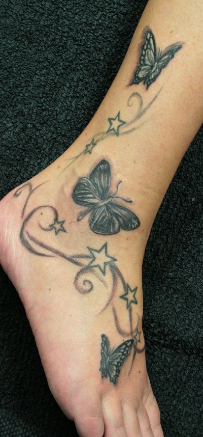 Butterfly Tattoos on Foot