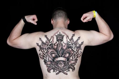 Awesome King Fleur De Lis Tattoo On Man Back Body